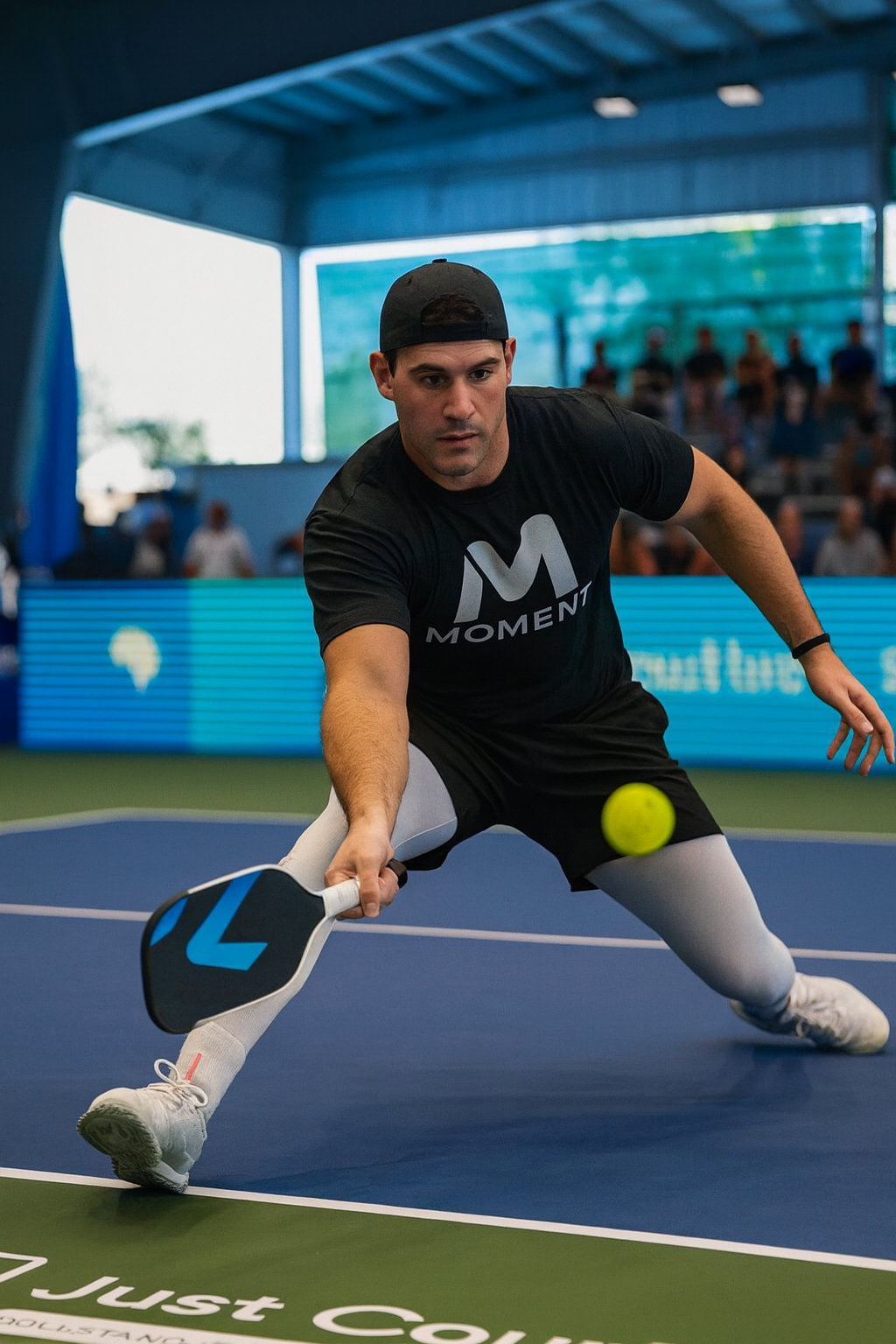 Pickleball player in action - competitive momentum